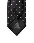 Cravate en soie à pois noirs et blancs réglable Dolce & Gabbana pour homme