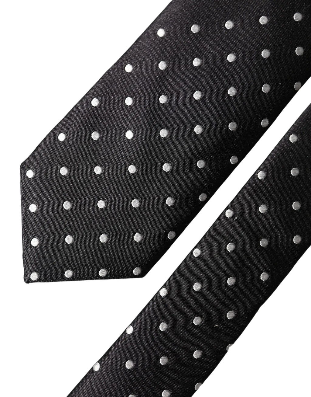 Cravate en soie à pois noirs et blancs réglable Dolce & Gabbana pour homme