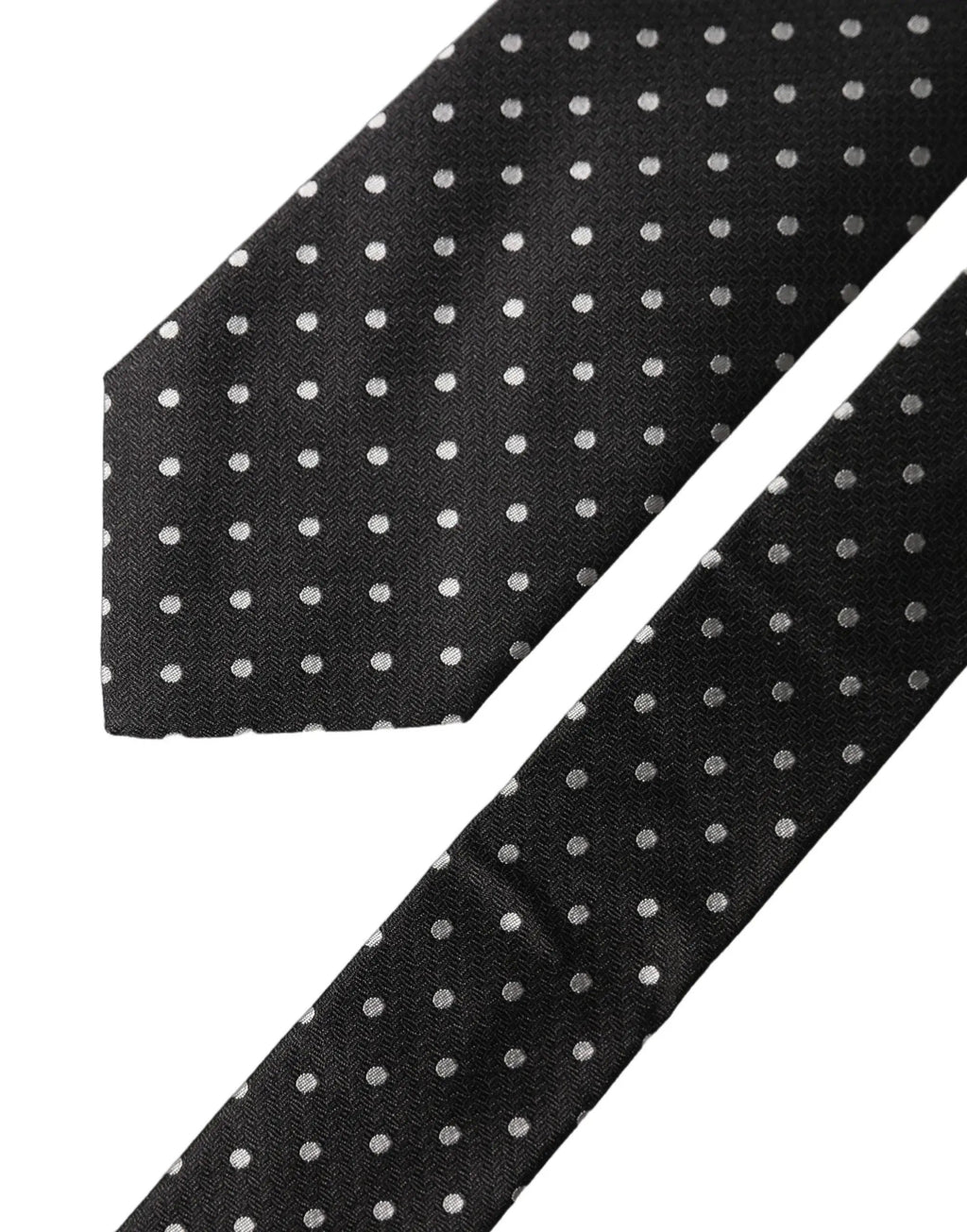 Cravate en soie à pois noirs et blancs réglable Dolce & Gabbana pour homme