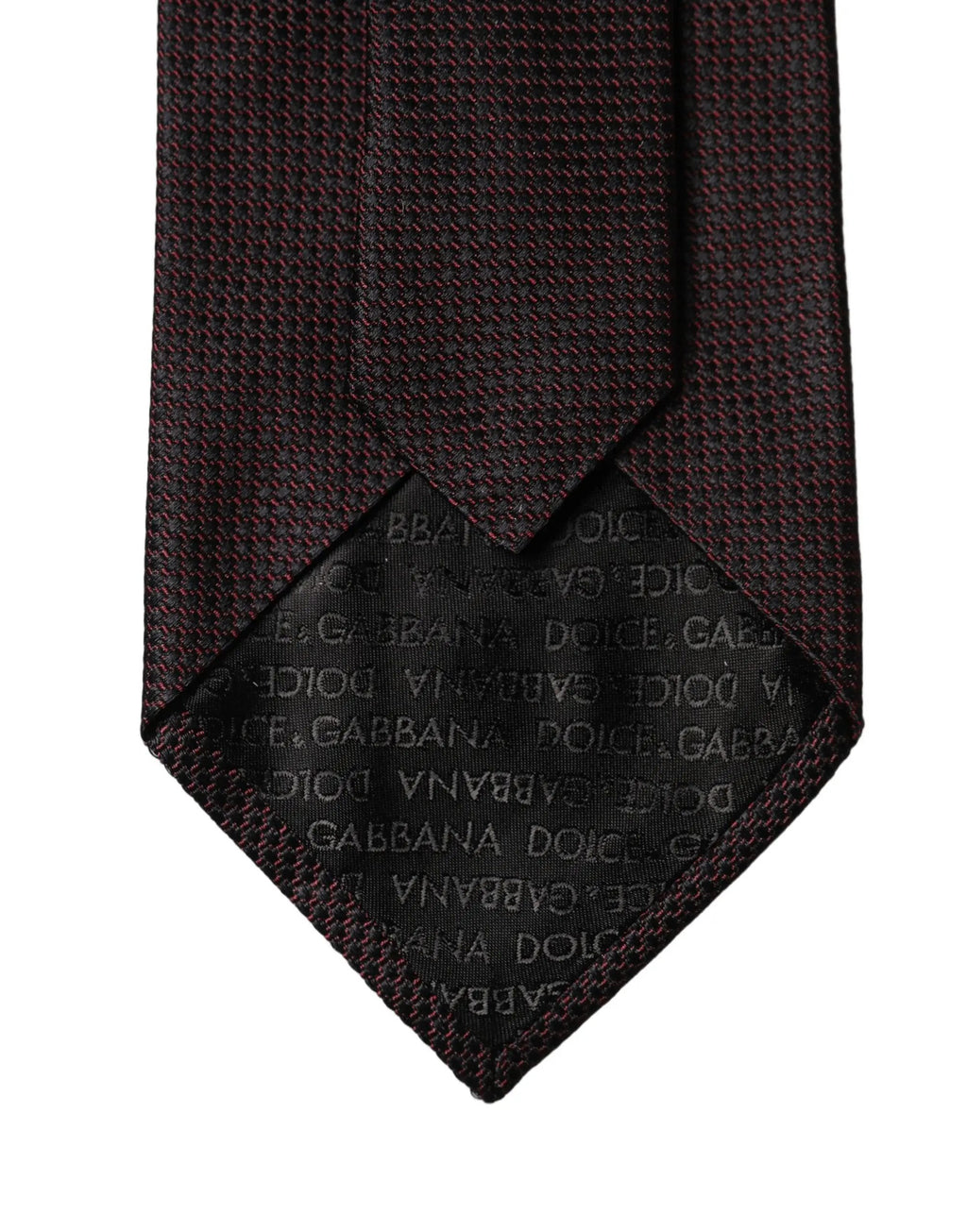 Dolce & Gabbana Black Red Patterned 100% Silk Adjustable Men Necktie Tie