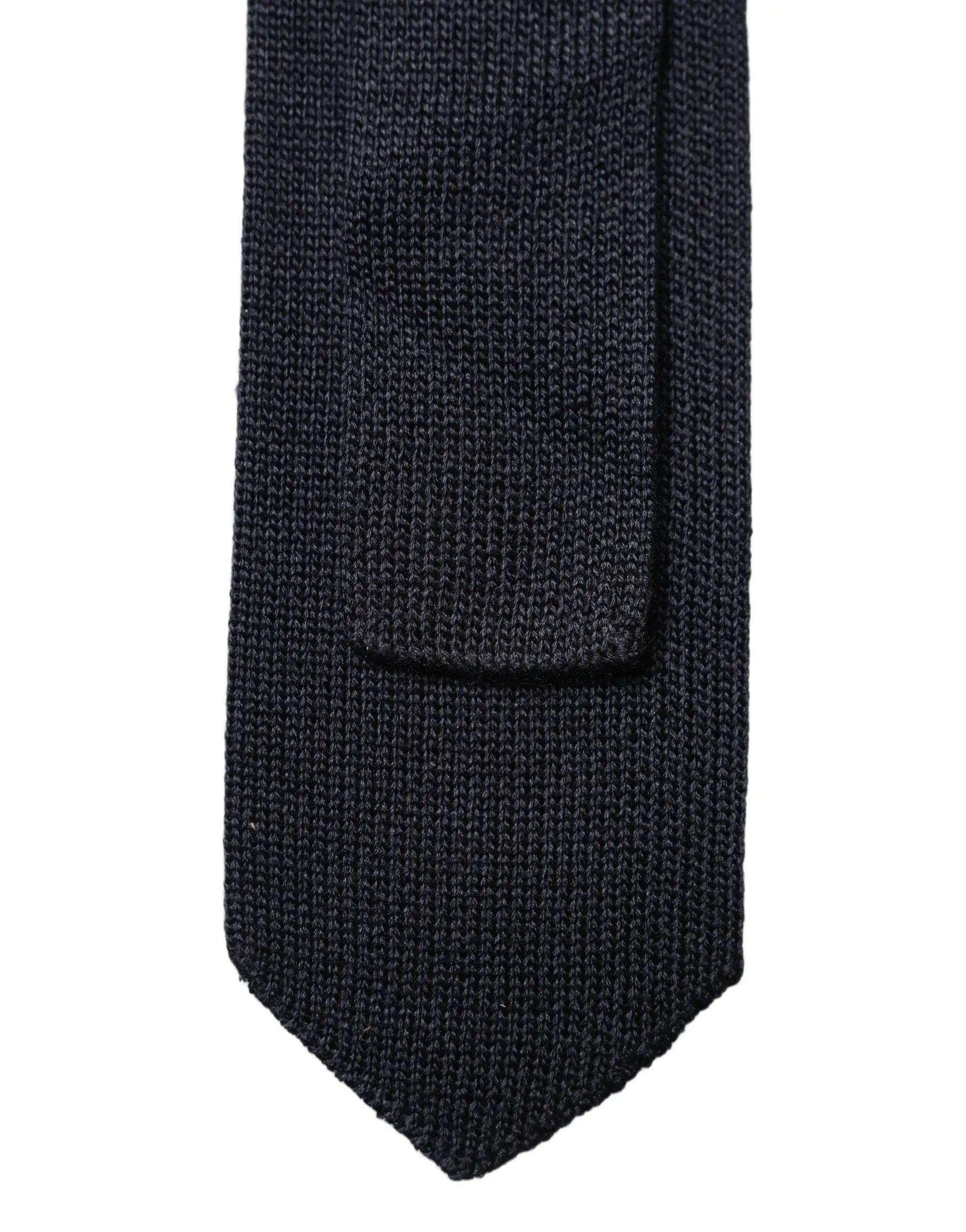 Cravate homme Dolce & Gabbana bleu foncé unie 100% soie réglable