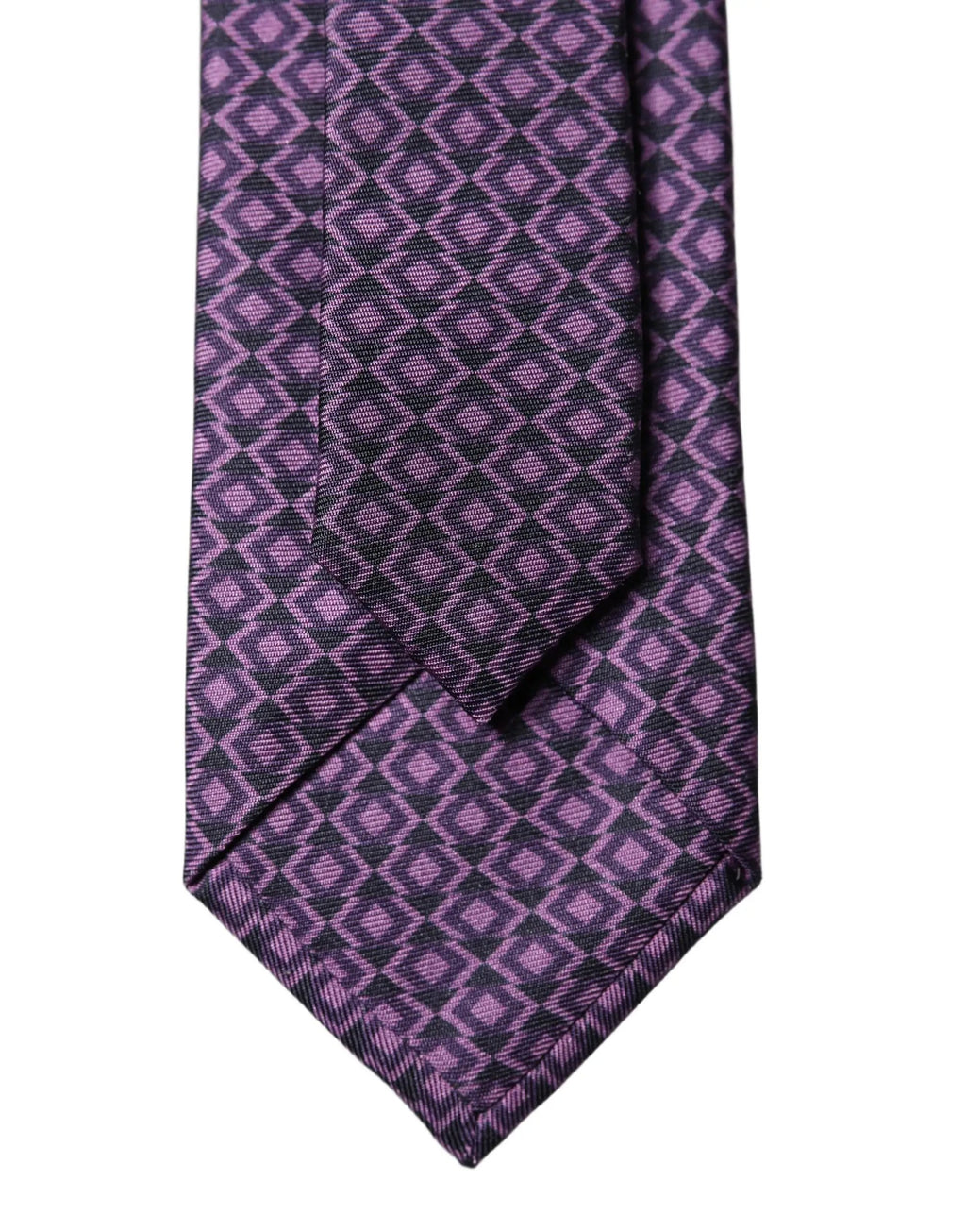 Dolce & Gabbana Purple Patterned 100% Silk Adjustable Men Necktie Tie