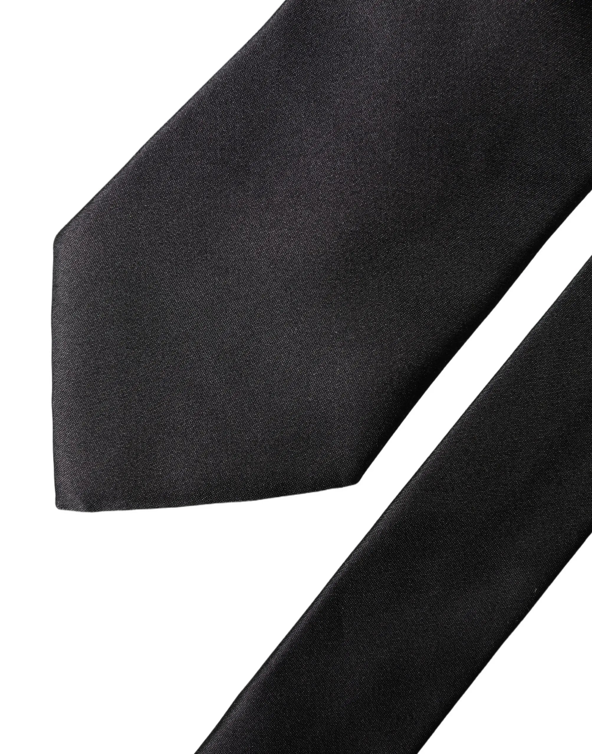 Dolce & Gabbana Brown Logo Embroidery Silk Adjustable Men Necktie Tie