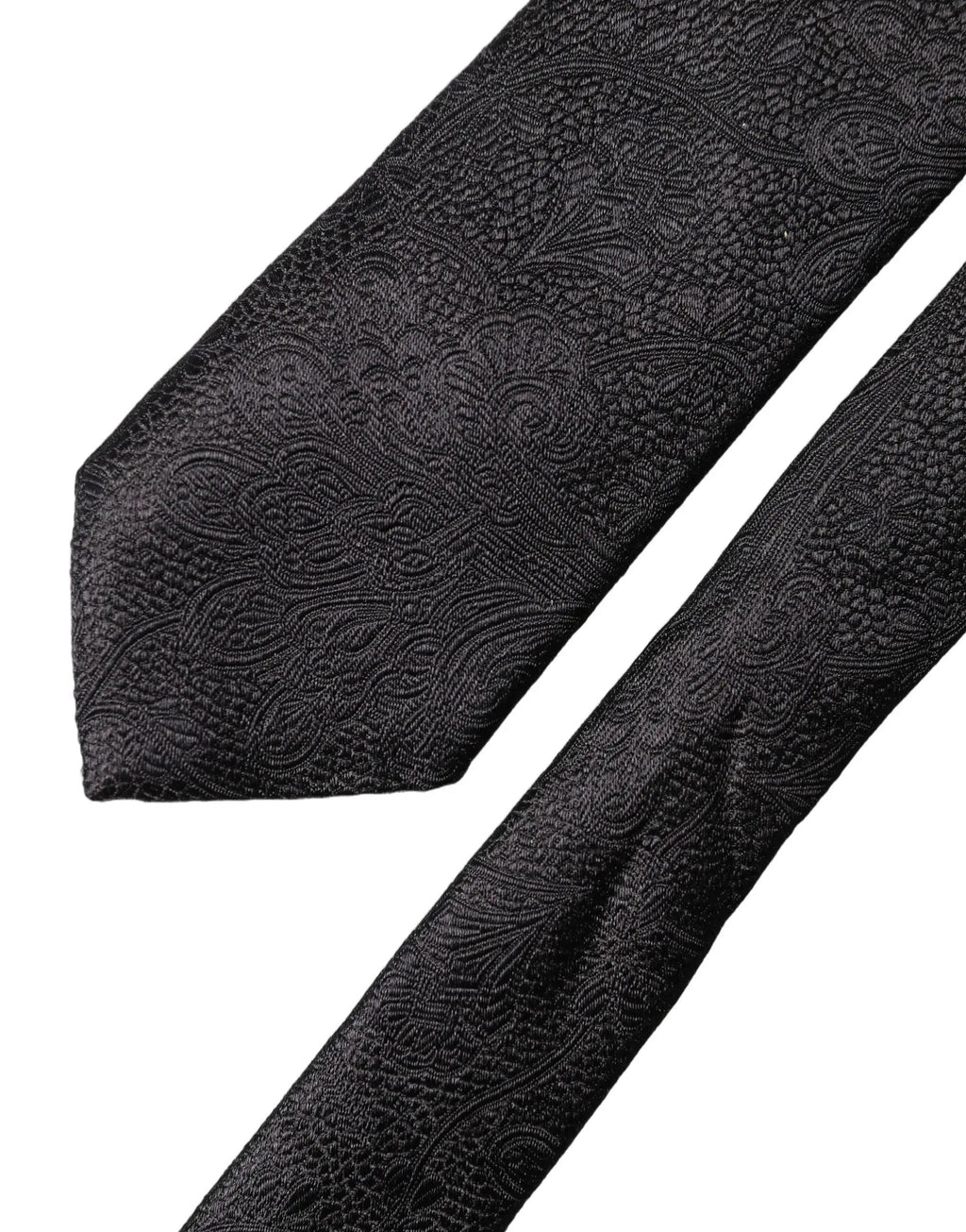 Cravate en soie brodée florale noire réglable Dolce & Gabbana pour homme
