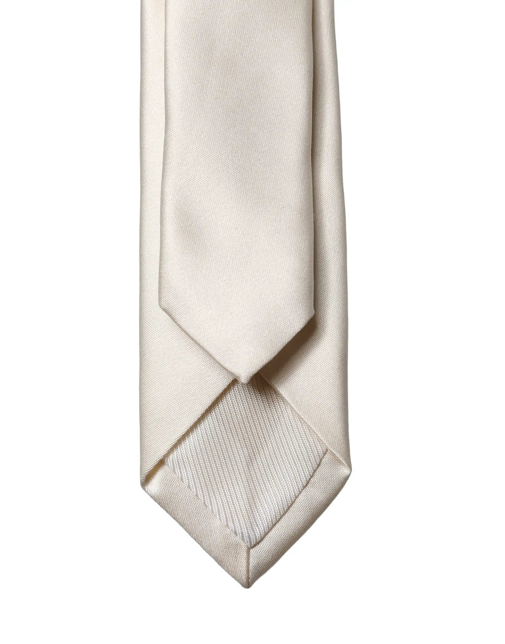 Cravate Dolce & Gabbana blanc cassé unie 100 % soie, ajustable pour homme