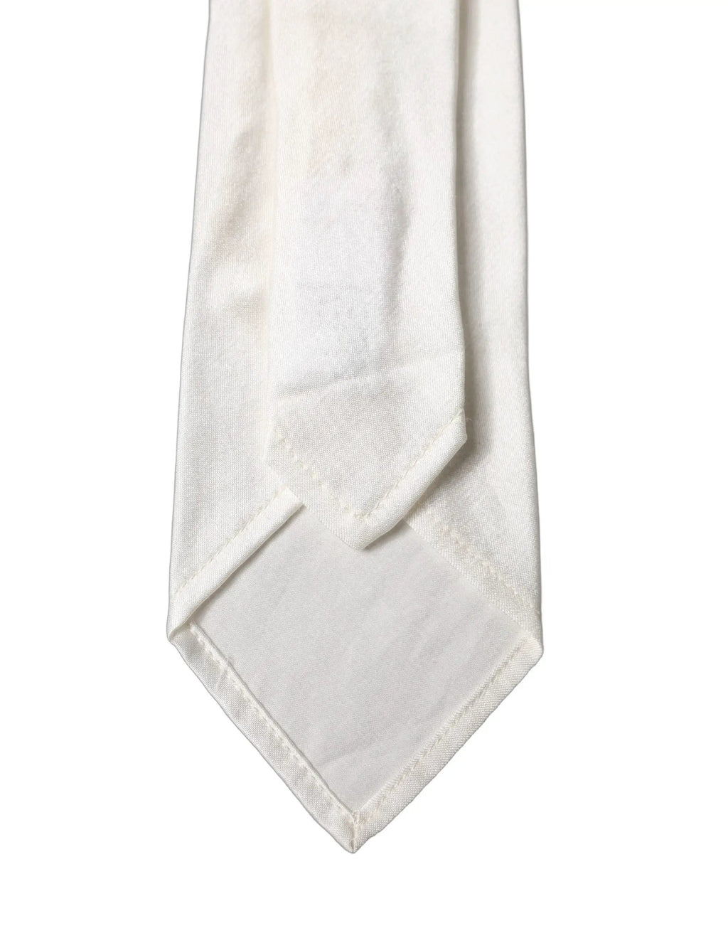 Dolce & Gabbana White Solid Silk Blend Adjustable Men Tied Necktie Tie