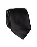 Dolce & Gabbana Black Solid 100% Silk Adjustable Men Tied Necktie Tie
