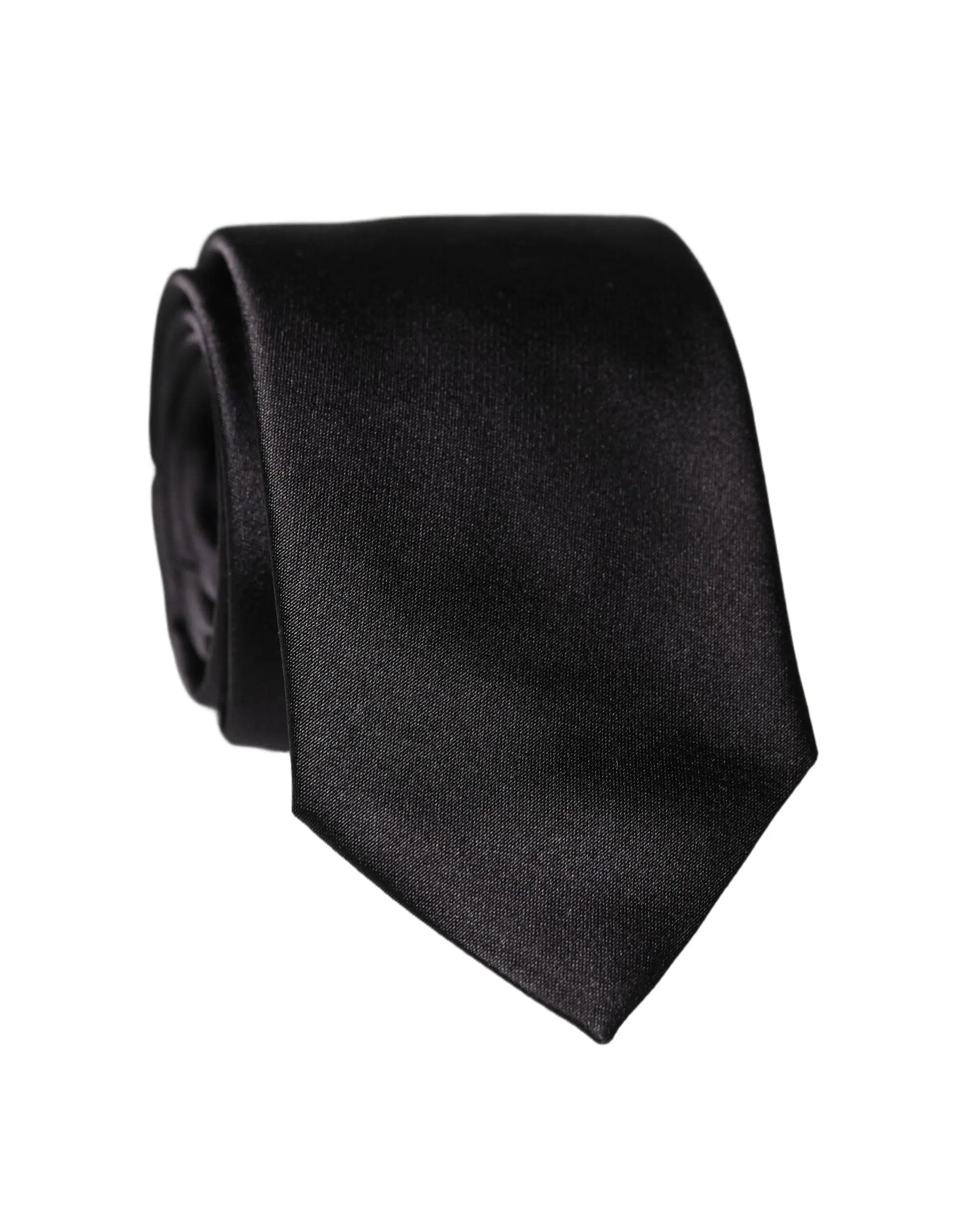 Cravate à nouer ajustable noire unie 100 % soie Dolce & Gabbana pour homme