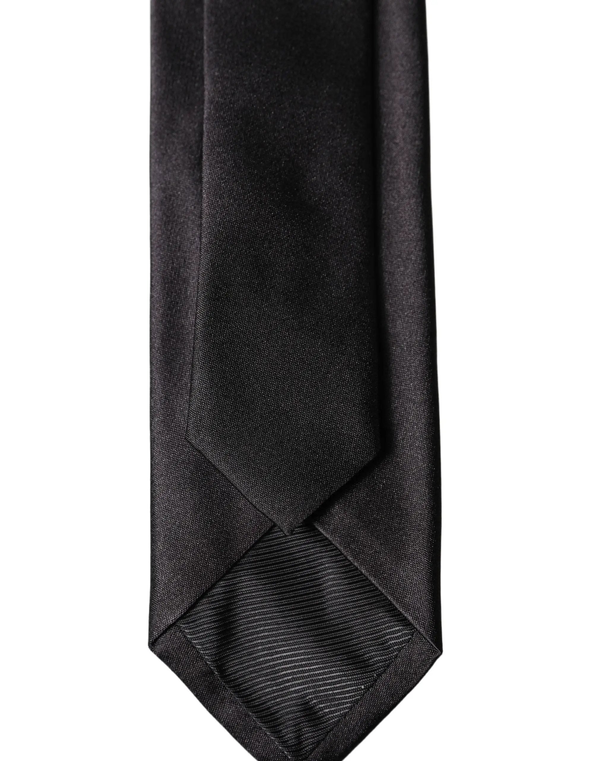 Cravate à nouer ajustable noire unie 100 % soie Dolce & Gabbana pour homme
