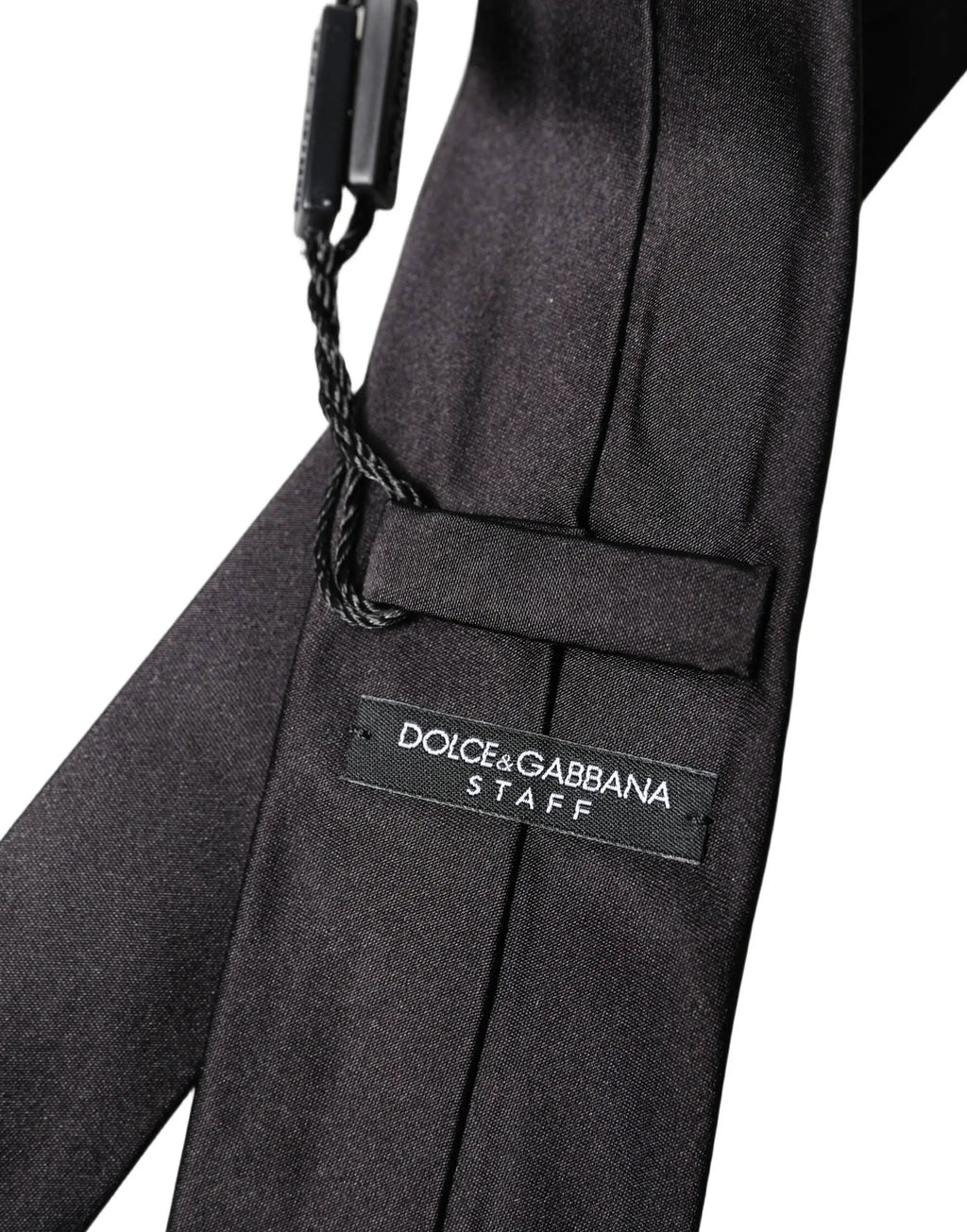 Cravate à nouer ajustable noire unie 100 % soie Dolce & Gabbana pour homme