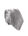 Dolce & Gabbana Silver Gray Paisley Silk Adjustable Men Tied Necktie Tie