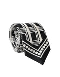Cravate en soie à motif abstrait noir et blanc réglable Dolce & Gabbana pour homme