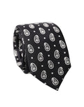 Cravate homme Dolce & Gabbana noire en soie 100% avec motif cachemire, ajustable et à nouer