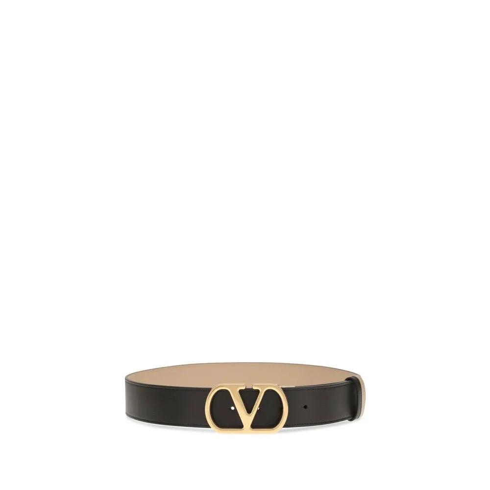 Valentino Garavani Black Calf Leather Bos Taurus Belt
