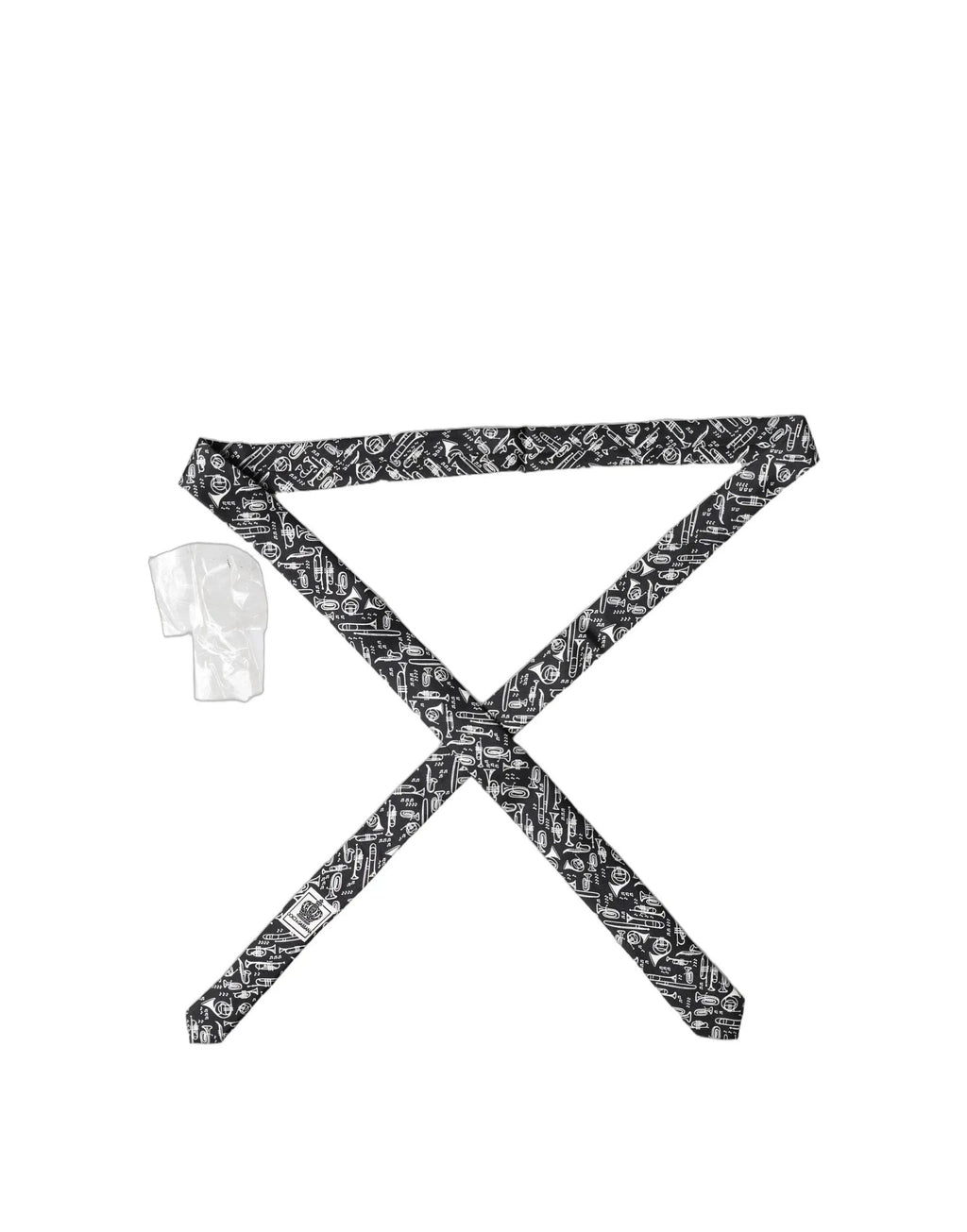 Dolce & Gabbana Black Trumpet Print Silk Adjustable Men Tied Necktie Tie