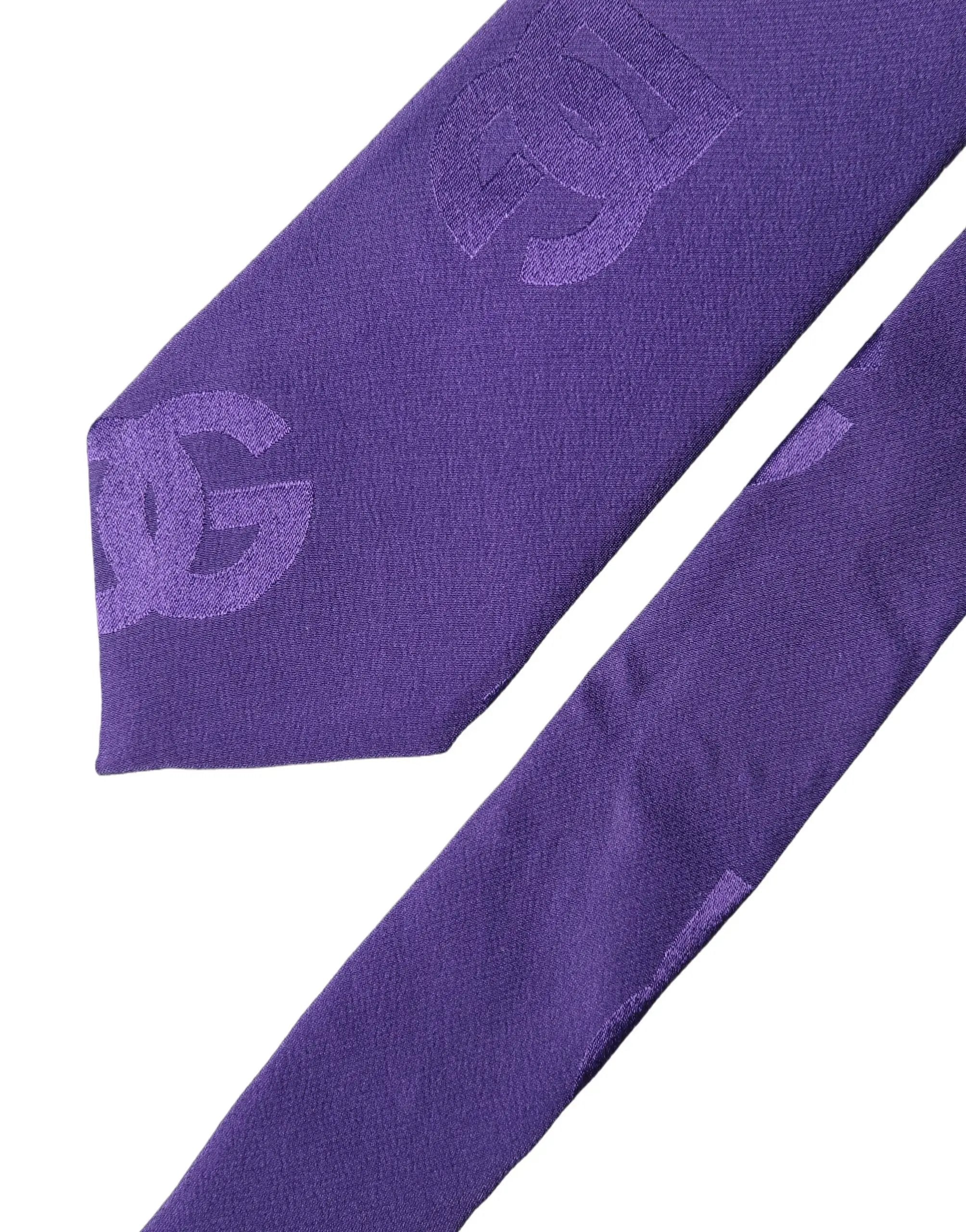 Cravate Ajustable en Soie Monogramme DG Violette Dolce & Gabbana pour Homme