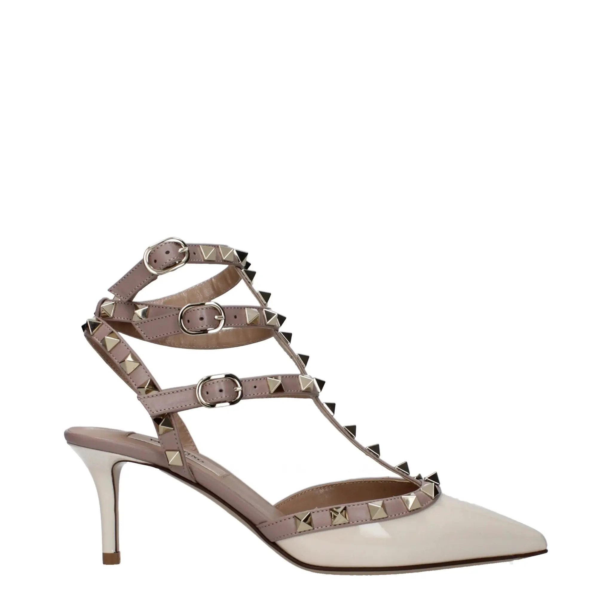 Escarpins à talons hauts en cuir beige Valentino Garavani