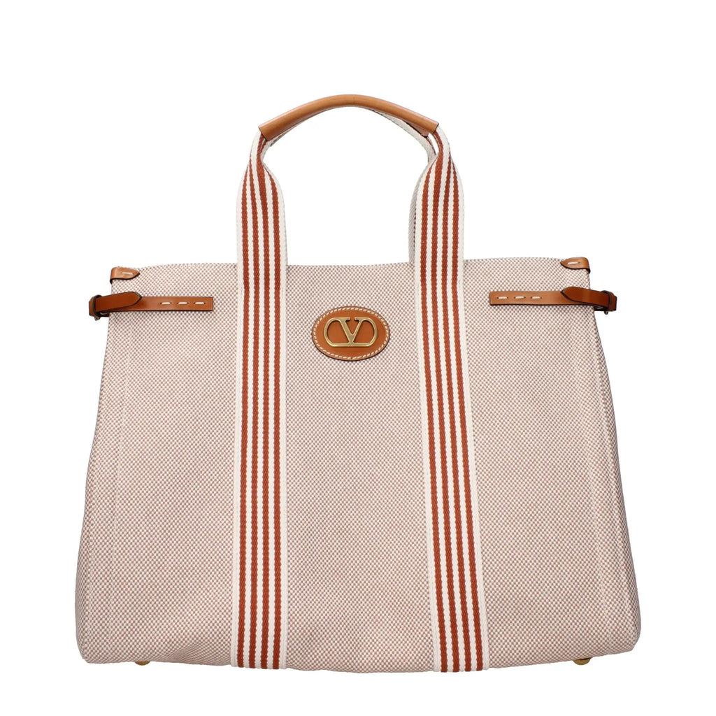 Women’s Beige Fabric Handbag – Valentino Garavani Vintage Effect Logo Bag