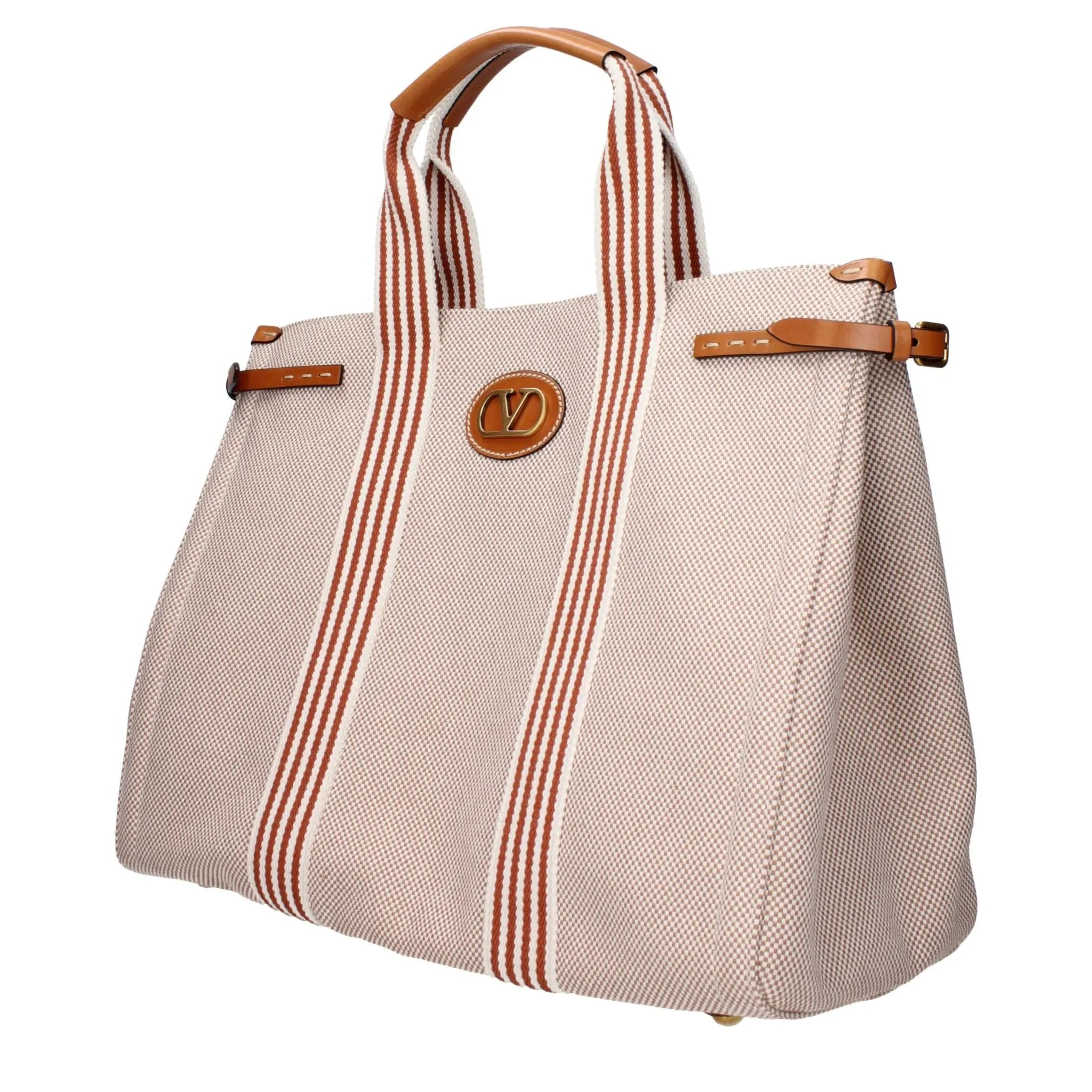 Women’s Beige Fabric Handbag – Valentino Garavani Vintage Effect Logo Bag