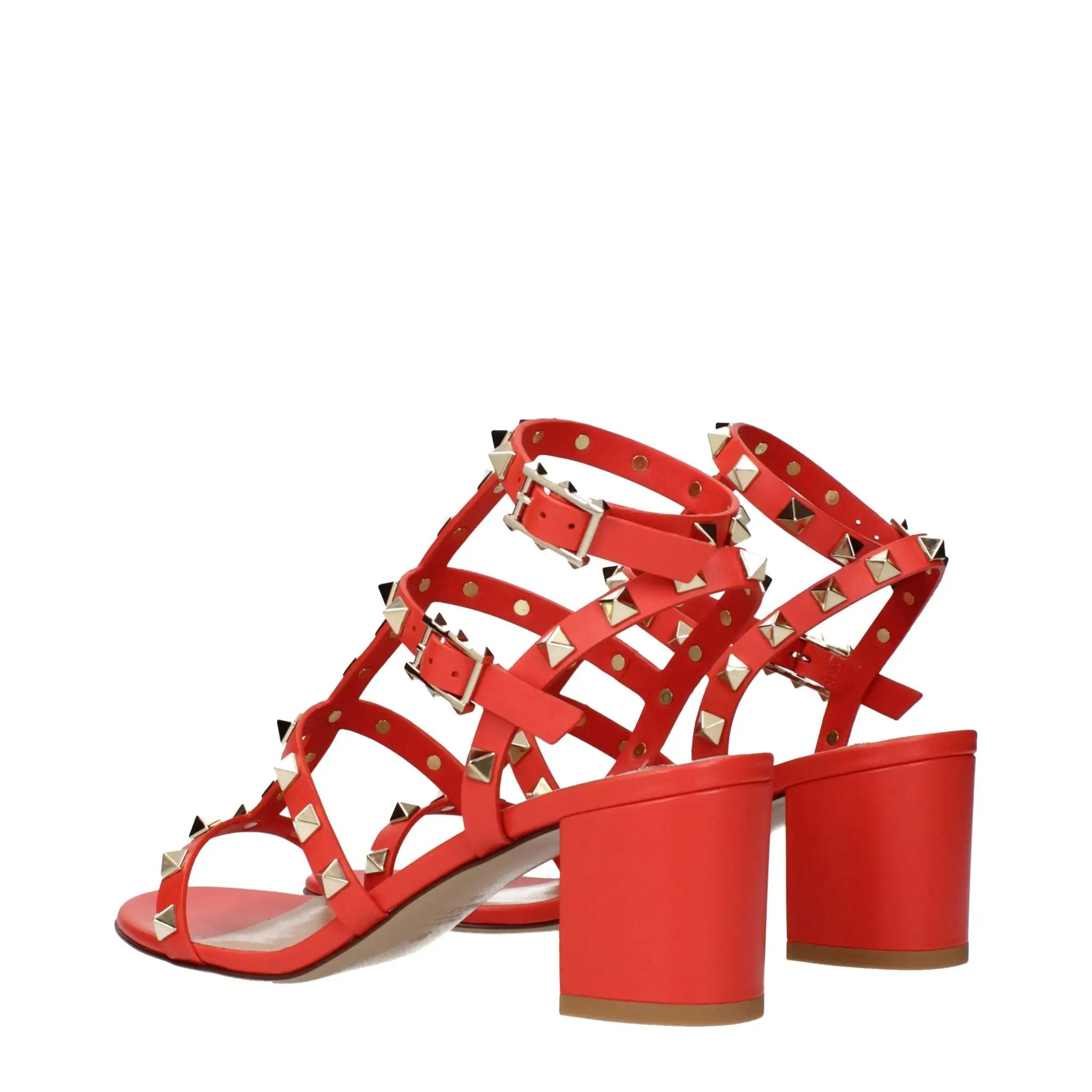 Valentino Garavani Orange Leather Platform Sandals