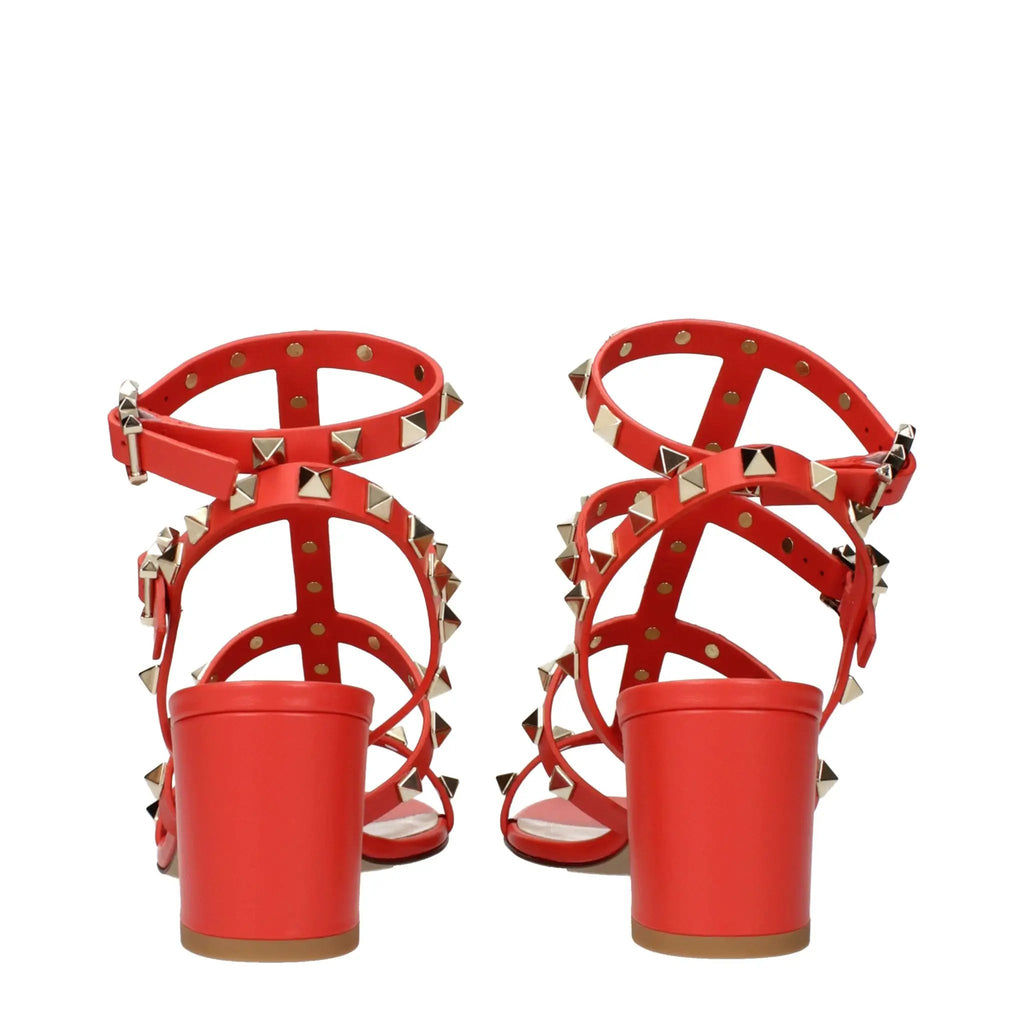 Valentino Garavani Orange Leather Platform Sandals