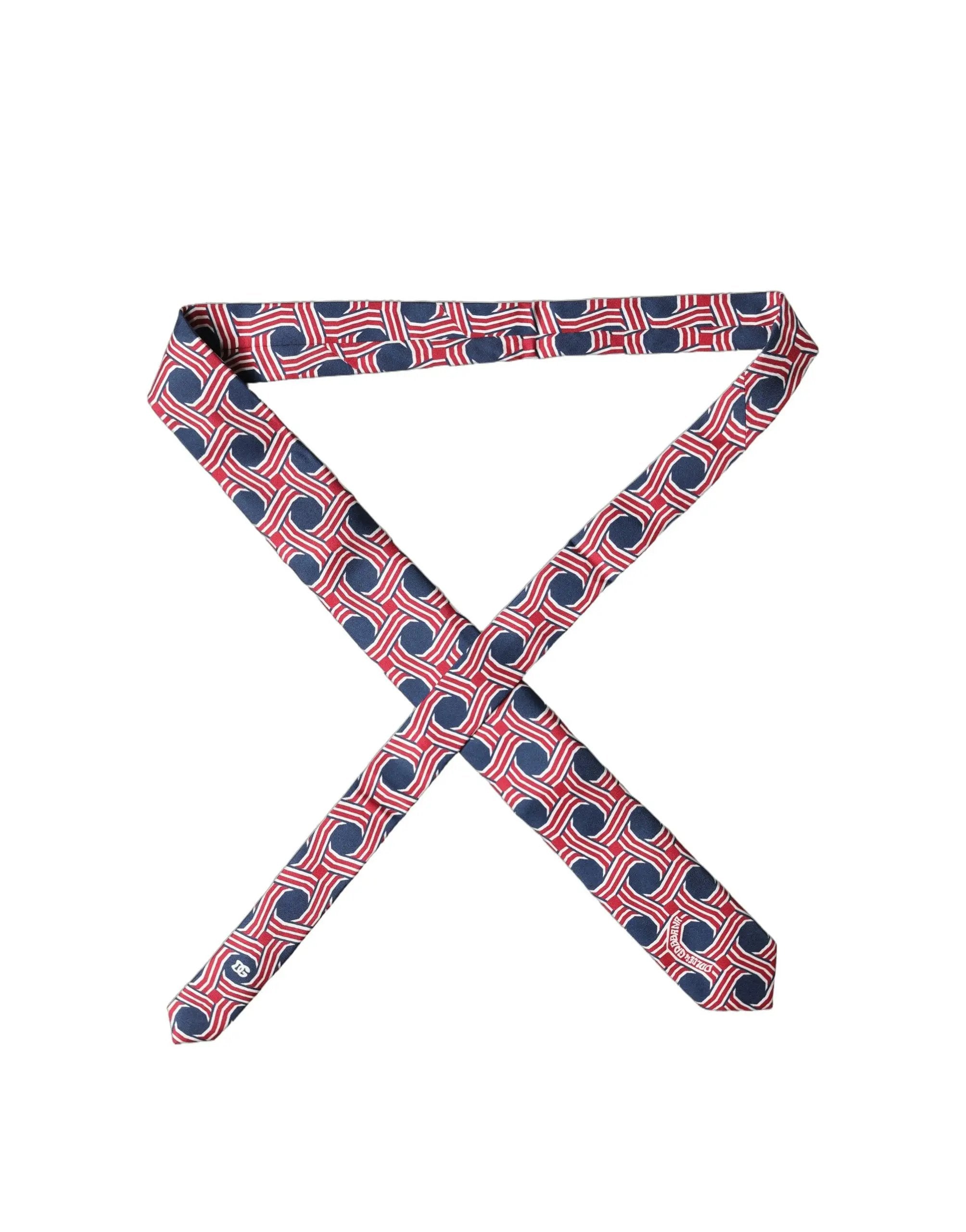 Dolce & Gabbana Multicolor Patterned Silk Adjustable Men Tied Necktie Tie