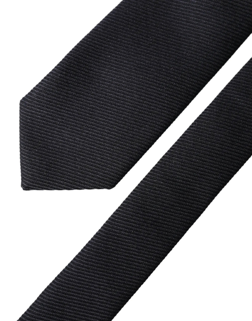 Dolce & Gabbana Black Solid 100% Silk Adjustable Men Tied Necktie Tie