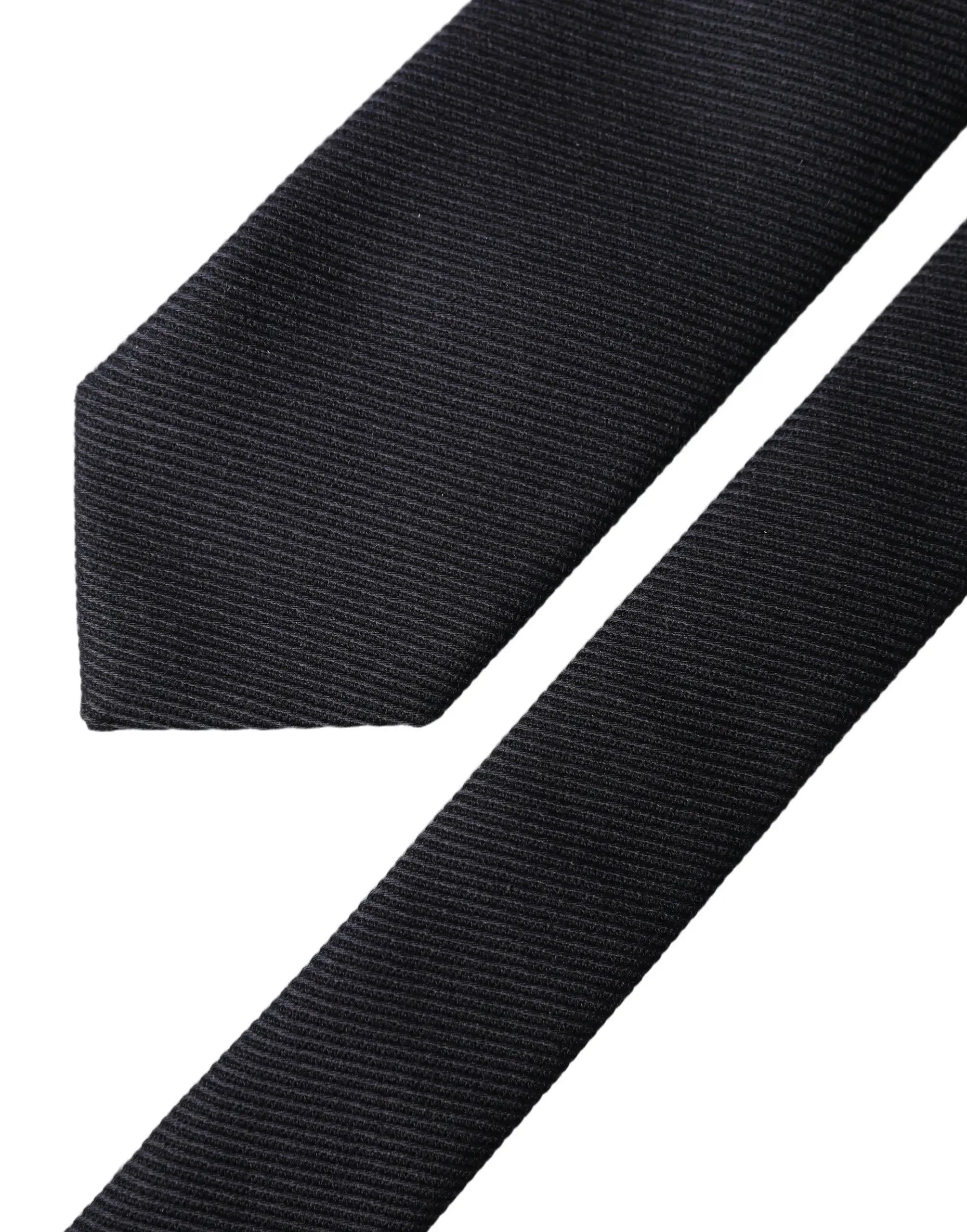 Dolce & Gabbana Black Solid 100% Silk Adjustable Men Tied Necktie Tie