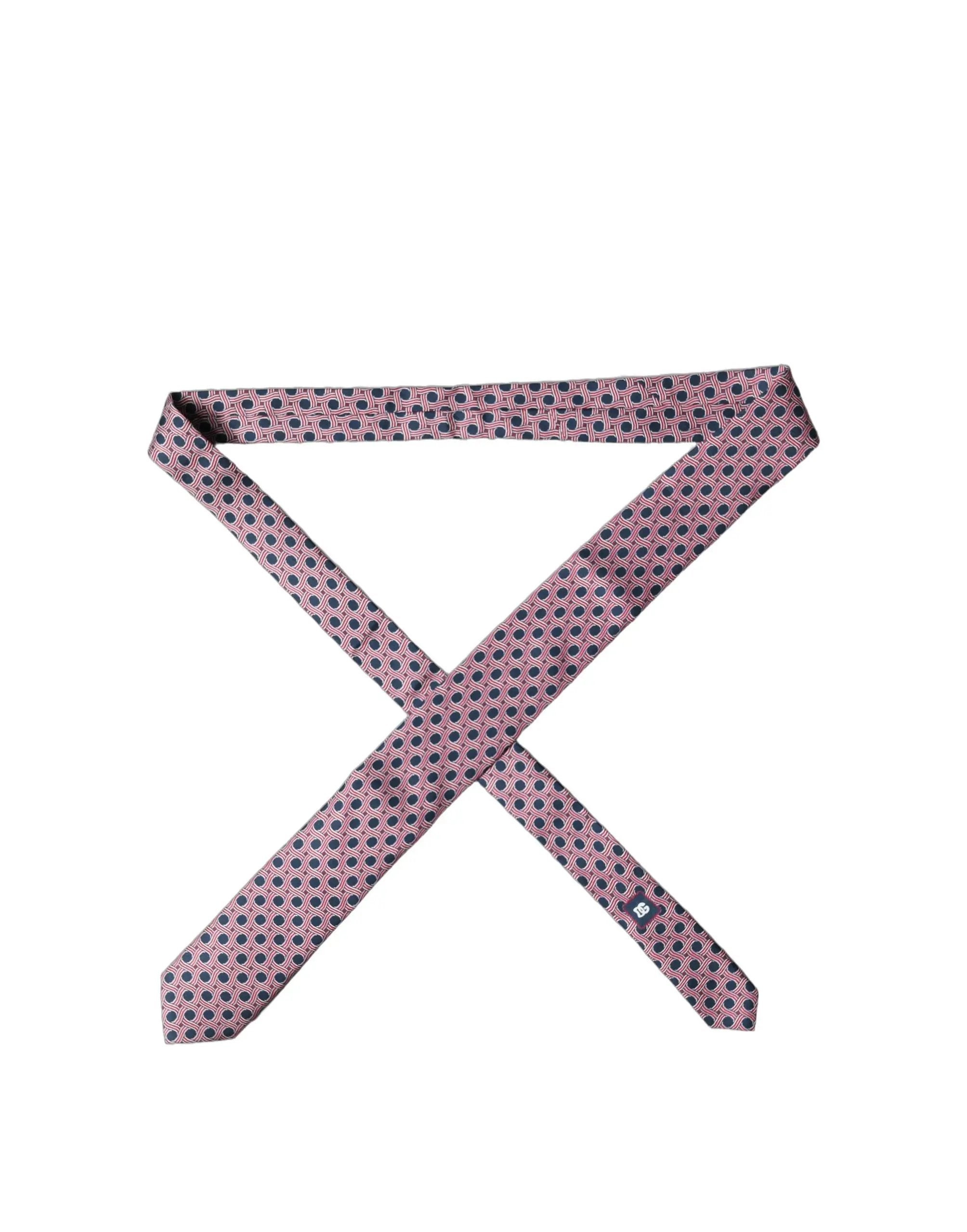 Dolce & Gabbana Multicolor Patterned Silk Adjustable Men Tied Necktie Tie