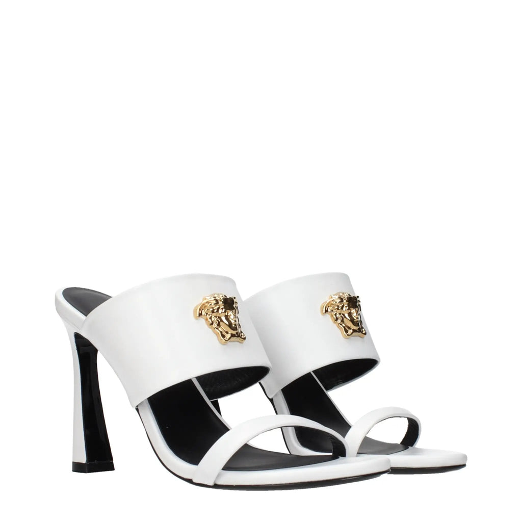 Versace Blue Leather Stiletto Heel Sandals