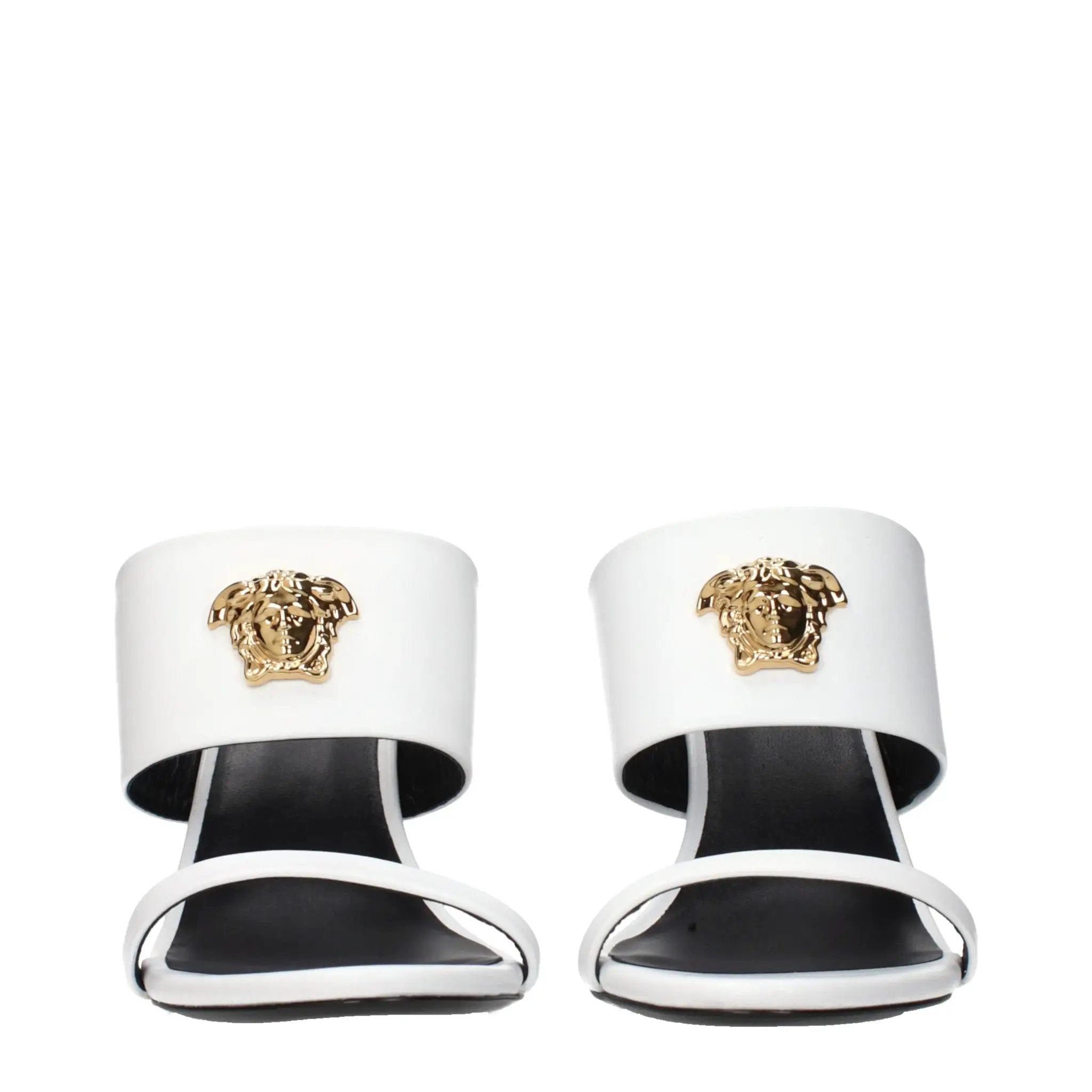 Versace Blue Leather Stiletto Heel Sandals