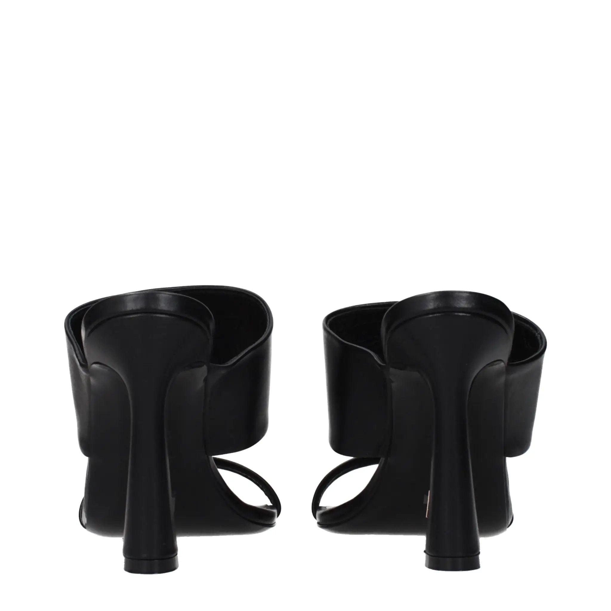 Versace Black Leather Stiletto Heel Sandals