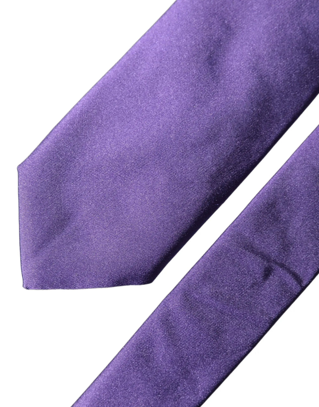 Dolce & Gabbana Purple Satin 100% Silk Adjustable Men Tied Necktie Tie