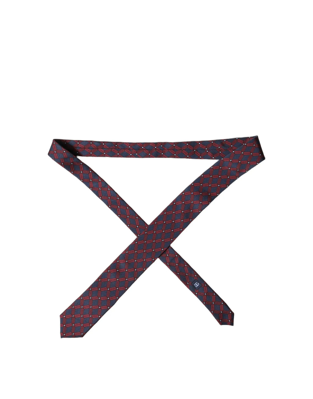 Cravate homme réglable en 100 % soie à motifs bleus et rouges Dolce & Gabbana