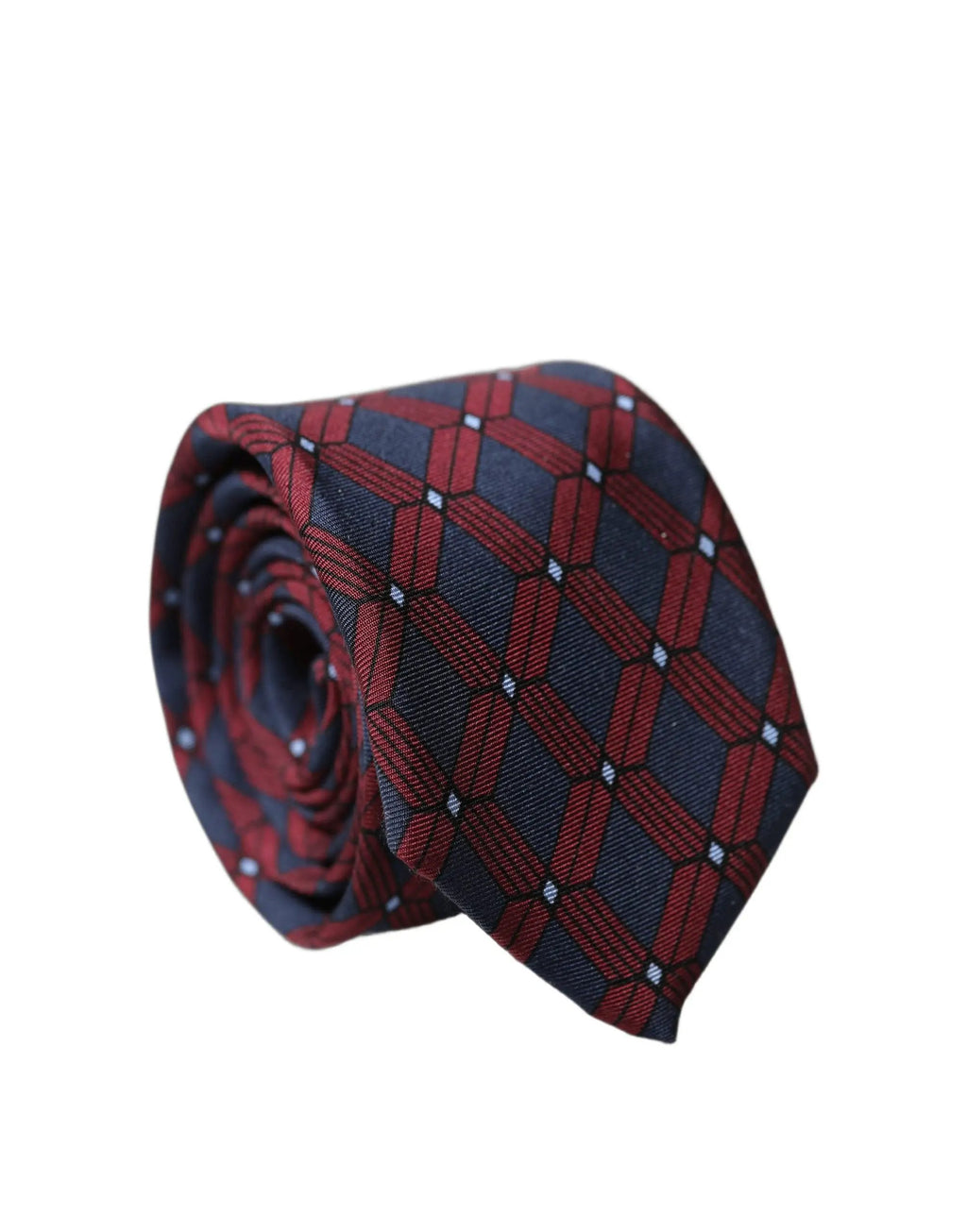 Cravate homme réglable en 100 % soie à motifs bleus et rouges Dolce & Gabbana