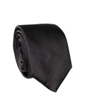 Cravate pour homme large réglable en satin de soie uni noir Dolce & Gabbana