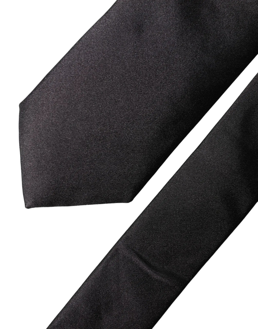 Cravate pour homme large réglable en satin de soie uni noir Dolce & Gabbana