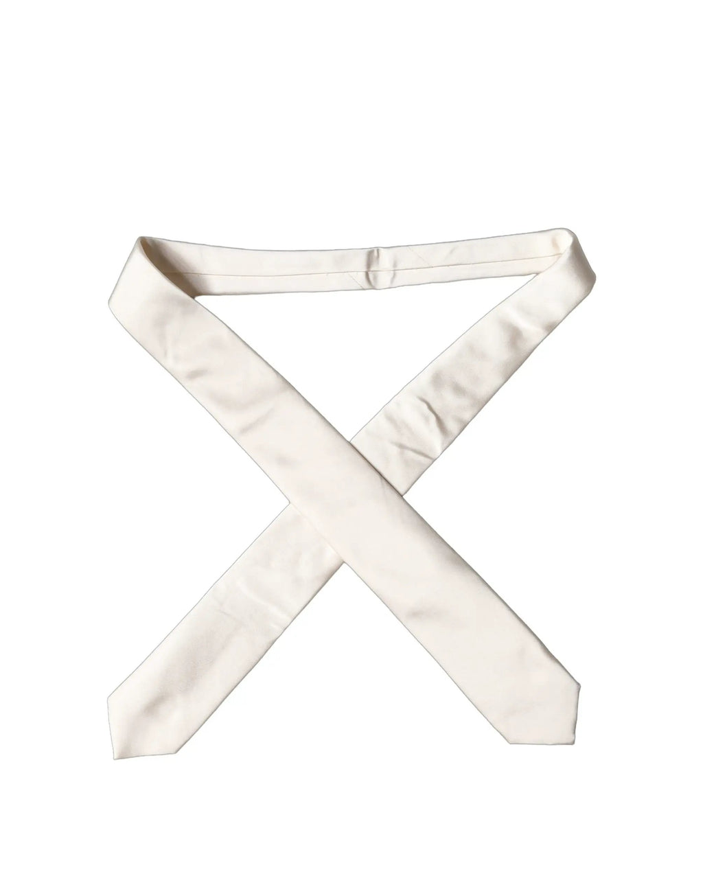 Dolce & Gabbana Cravate en satin de soie blanc cassé réglable pour femme