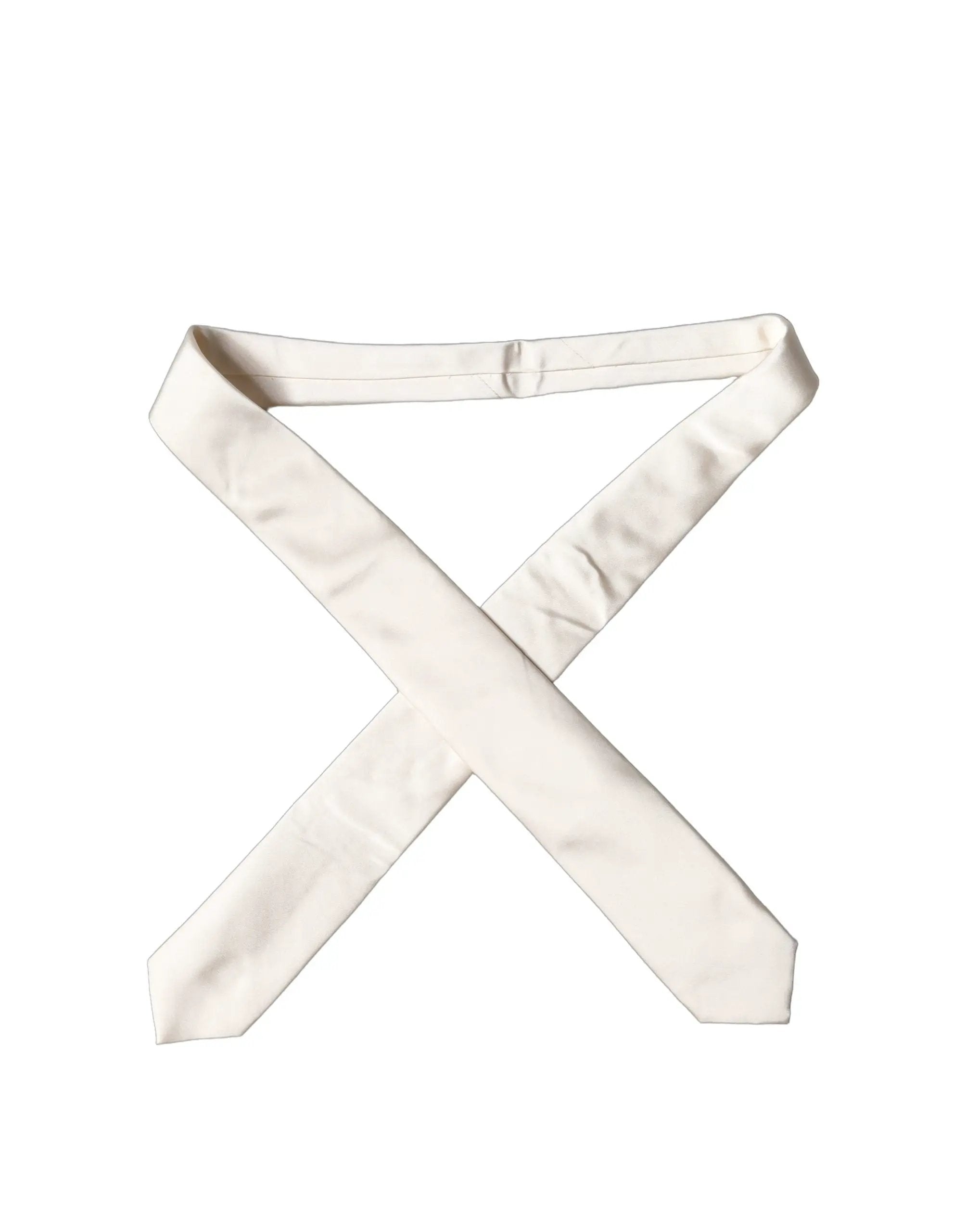 Dolce & Gabbana Cravate en satin de soie blanc cassé réglable pour femme
