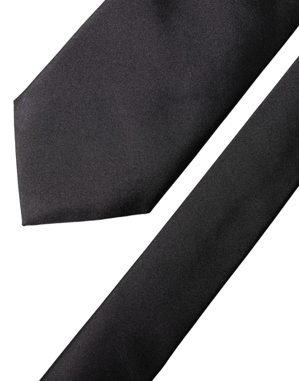 Dolce & Gabbana Black Satin 100% Silk Adjustable Women Tied Necktie Tie
