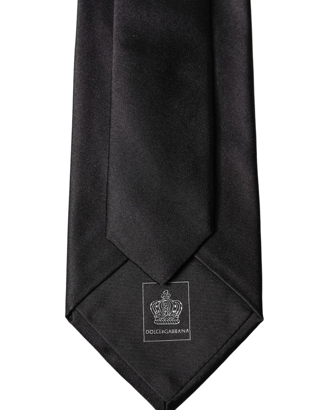 Dolce & Gabbana Black Satin 100% Silk Adjustable Women Tied Necktie Tie