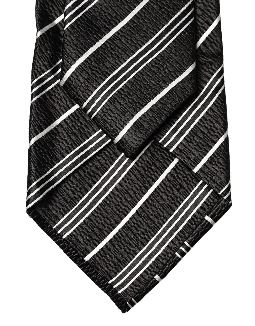 Dolce & Gabbana Black White Stripes Silk Adjustable Women Necktie Tie