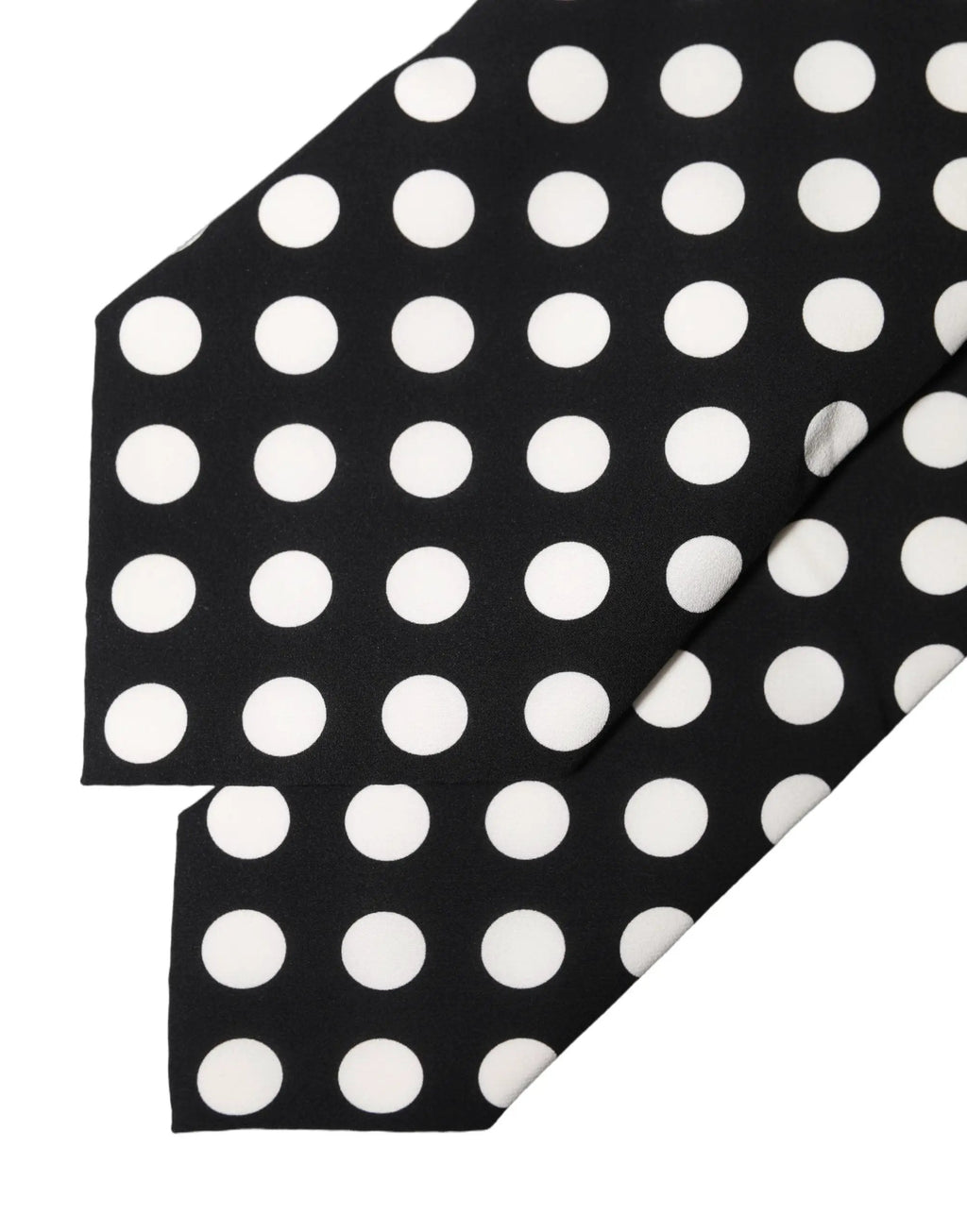 Dolce & Gabbana Black White Polka Dot Silk Adjustable Women Necktie Tie