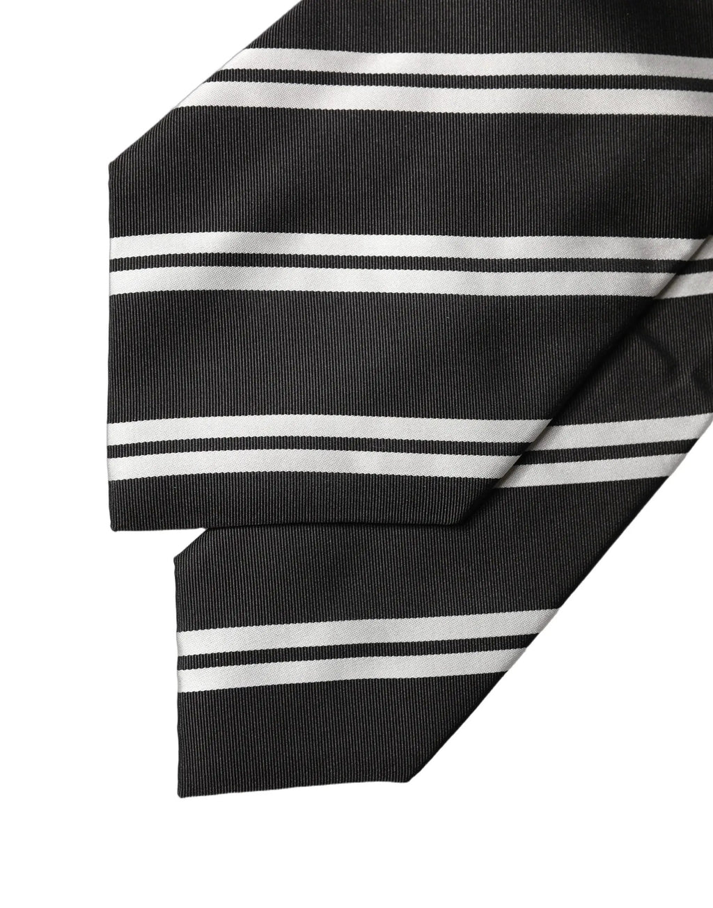 Dolce & Gabbana Black White Stripes Silk Adjustable Women Necktie Tie