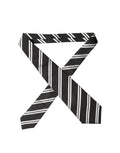 Dolce & Gabbana Black White Stripes Silk Adjustable Women Necktie Tie