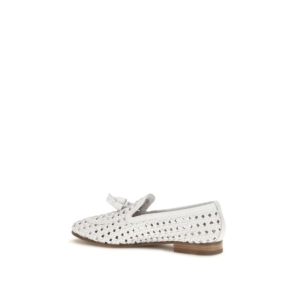 Fratelli Rossetti White Calf Leather Bos Taurus Slip-On Loafers