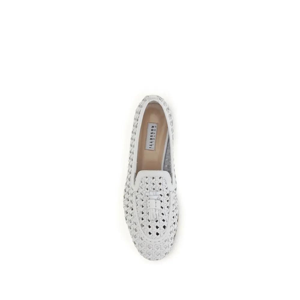 Fratelli Rossetti White Calf Leather Bos Taurus Slip-On Loafers