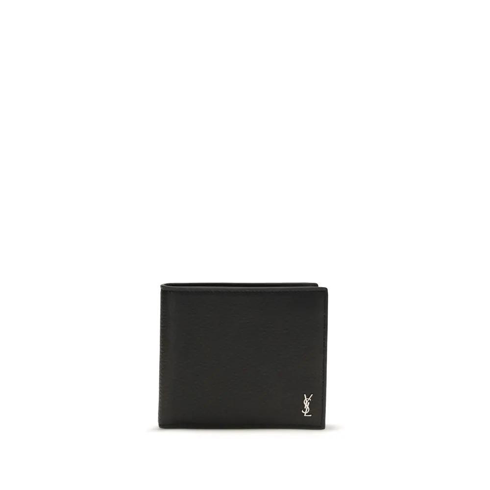 Saint Laurent Black Calf Leather Bos Taurus Wallet