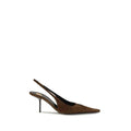 Escarpins à talons hauts Saint Laurent en cuir de veau marron