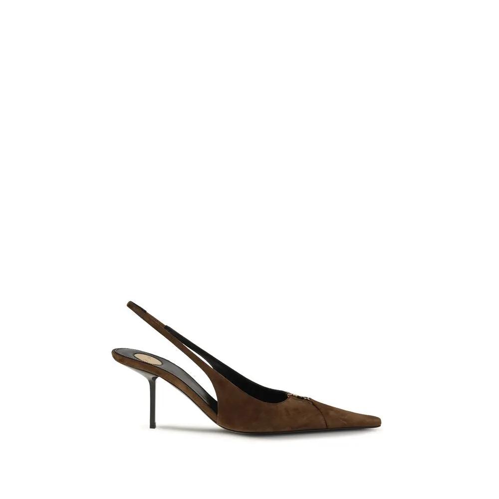 Escarpins à talons hauts Saint Laurent en cuir de veau marron